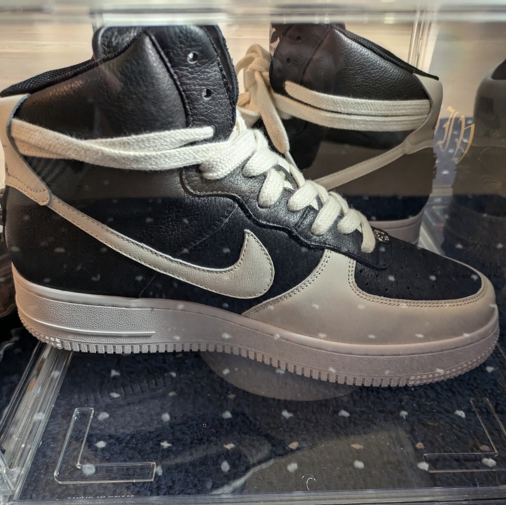 Nike/Chrome Hearts Black and White High-Top Sneakers